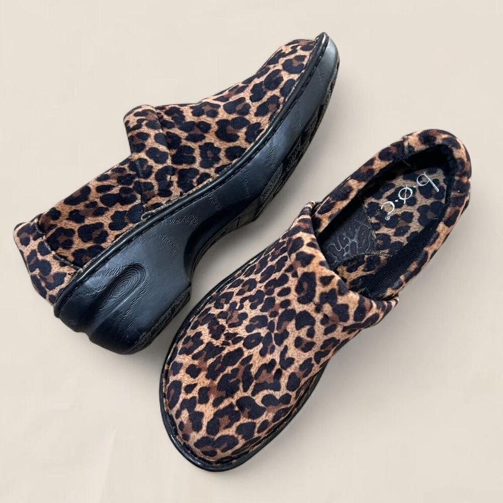 born leopard clog chunky platform funky boho slip ons shoes | size 6.5 - Picture 2 of 8